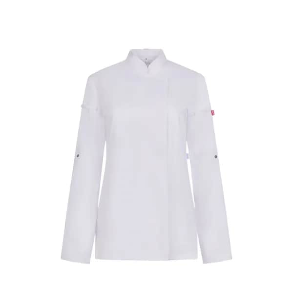 Kochjacke für Damen (190 g/m²), aus Baumwolle (35 %) und recyceltem Polyester (65 %) - VL THOTH - Weiß