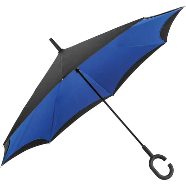 Umklappbarer Regenschirm aus 190T Pongee OLIVIA - blau