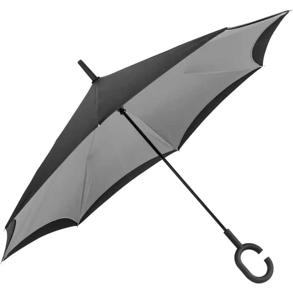 Umklappbarer Regenschirm aus 190T Pongee OLIVIA - grau