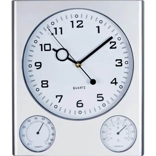 Wanduhr mit Hygrometer und Thermometer RAUL - grau