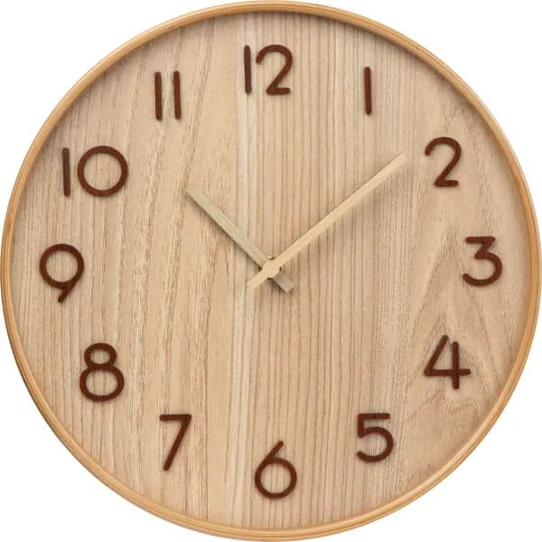 Wanduhr aus Holz CATHERINE - beige