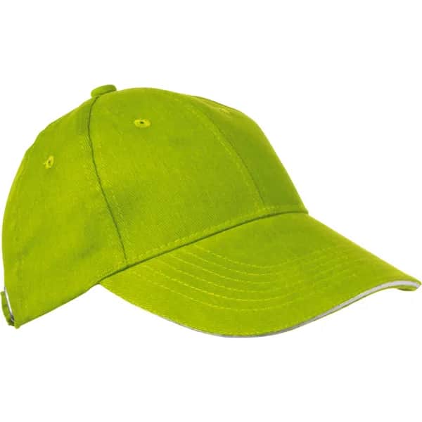 6 Panel Sandwich Baseball Cap CURTIS - apfelgrün