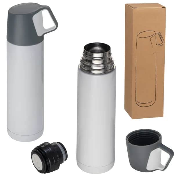Vakuum Isolierkanne aus Edelstahl, 500ml LACEY - weiss