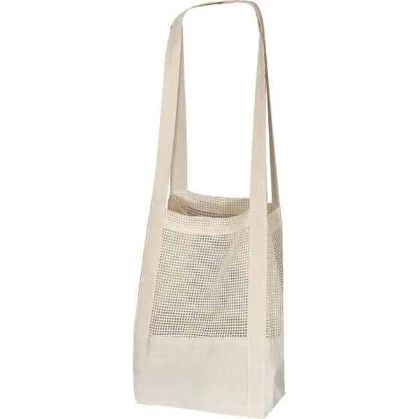 Baumwolltasche mit gehäkeltem Mittelteil BENEDIKT - weiss