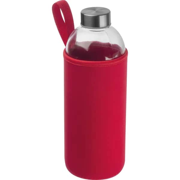 Trinkflasche aus Glas mit Neoprenüberzug, 1.000ml JESSICA - rot