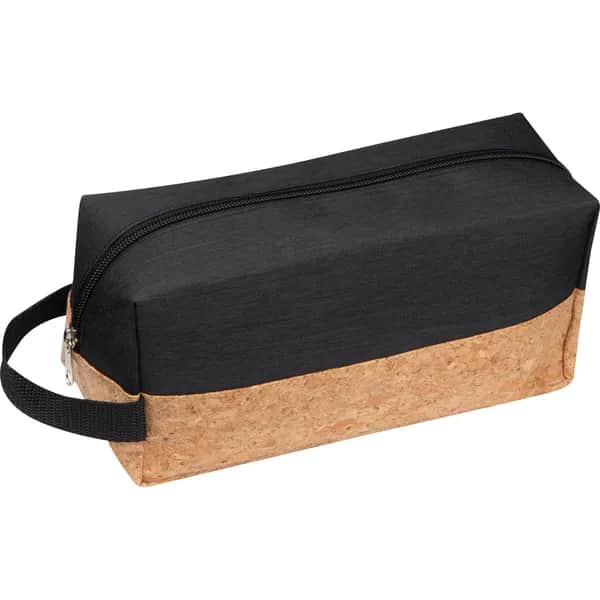 Kosmetiktasche mit Korkboden KLEMENTYNA - schwarz