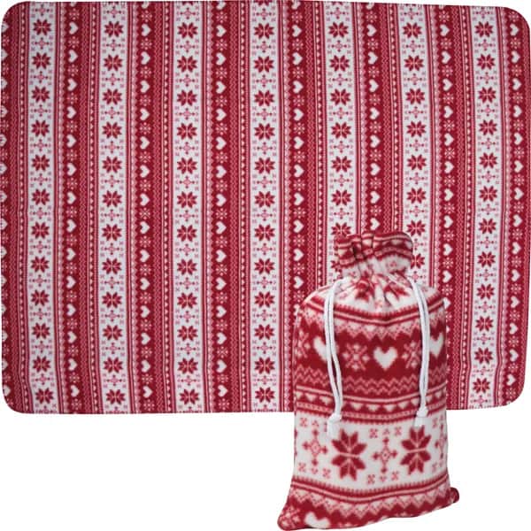 Weihnachtliche Kuscheldecke MARIANNE - rot