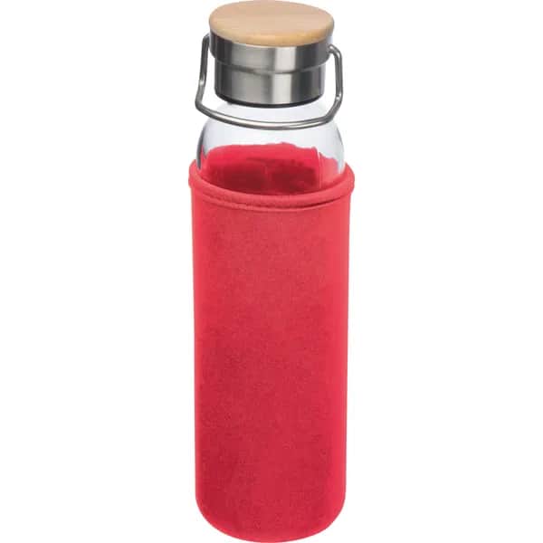 Glasflasche mit Neoprenüberzug, 600ml RAMONA - rot