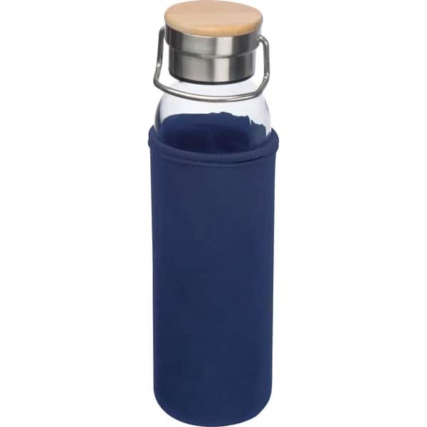 Glasflasche mit Neoprenüberzug, 600ml RAMONA - dunkelblau