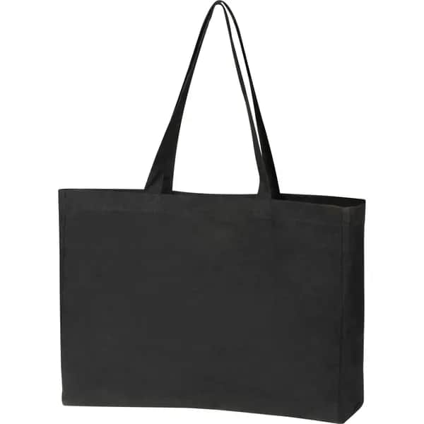 Shopper aus Bio Baumwolle mit Bodenfalte MARCELLO - schwarz