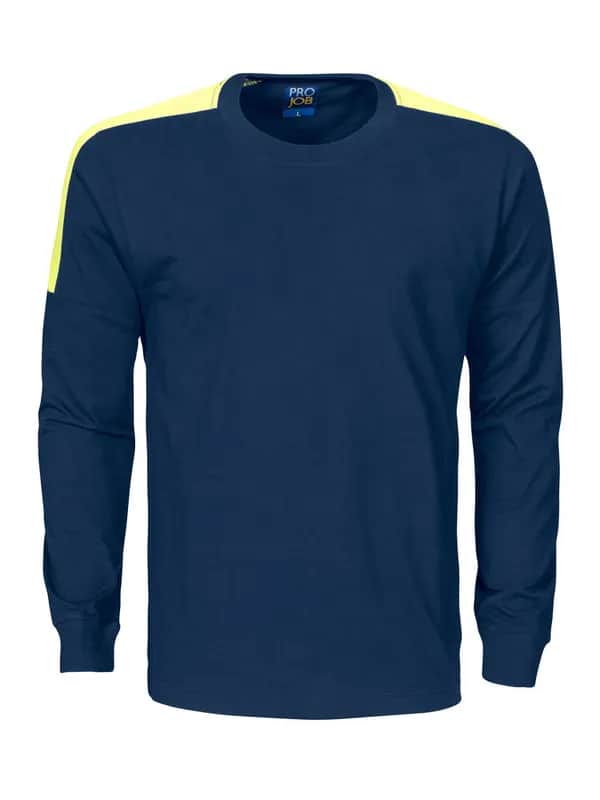 2020 LANGARM T-SHIRT - Marine/Gelb