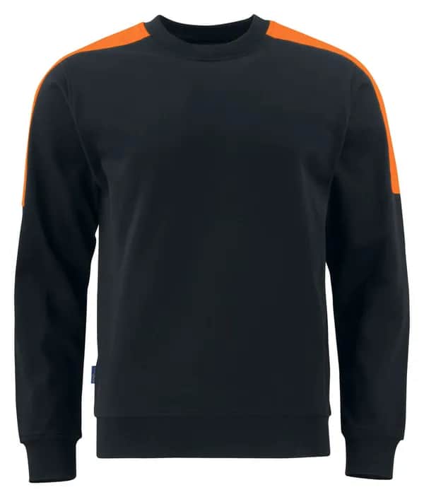 2125 SWEATSHIRT 100% BAUMWOLLE - Schwarz/Orange