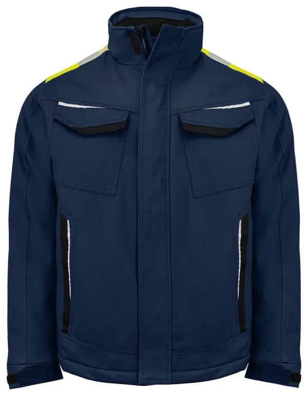 5438 GEFÜTTERTE JACKE 100% BAUMWOLLE - Gelb/Marine