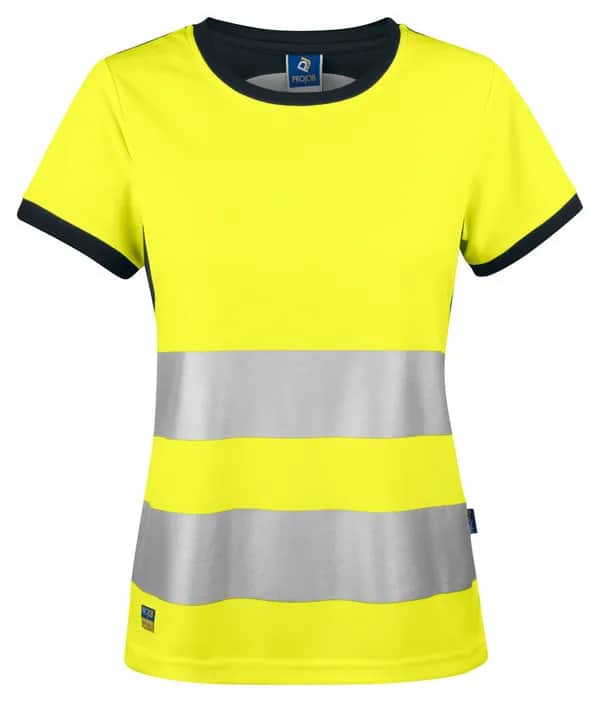 6012 DAMEN T-SHIRT EN ISO 20471 KLASSE 2 - Gelb/Schwarz