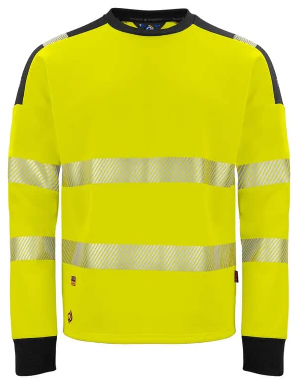 6108 SWEATSHIRT EN ISO 20471 KLASSE 3/2 - Gelb/Schwarz