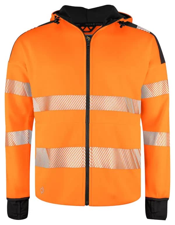 6110 Kapuzenjacke EN ISO 20471 Klasse 3/2 - Orange/Schwarz