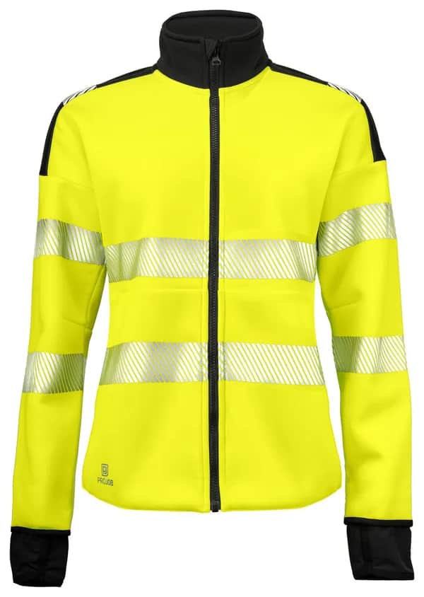 6111 DAMEN SWEATSHIRT EN ISO 20471 KLASSE 3/2 - Gelb/Schwarz