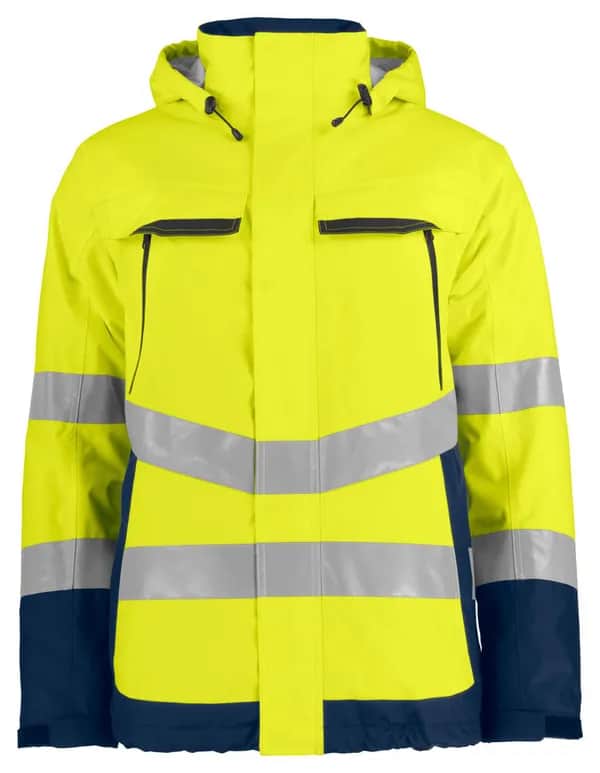 6441 GEFÜTTERTE JACKE EN ISO 20471 KLASSE 3 - Gelb/Marine