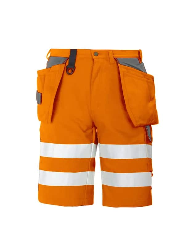 6503 SHORTS EN ISO 20471 KLASSE 2/1 - Orange/Grau