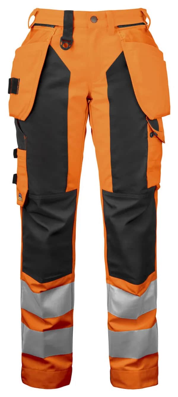 6519 DAMEN ARBEITSHOSE EN ISO 20471 KLASSE 2 - Orange/Schwarz