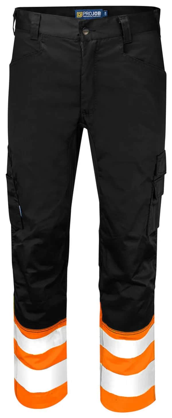 6537 SERVICEHOSE STRETCH EN ISO 20471 KLASSE 1 - Orange/Schwarz