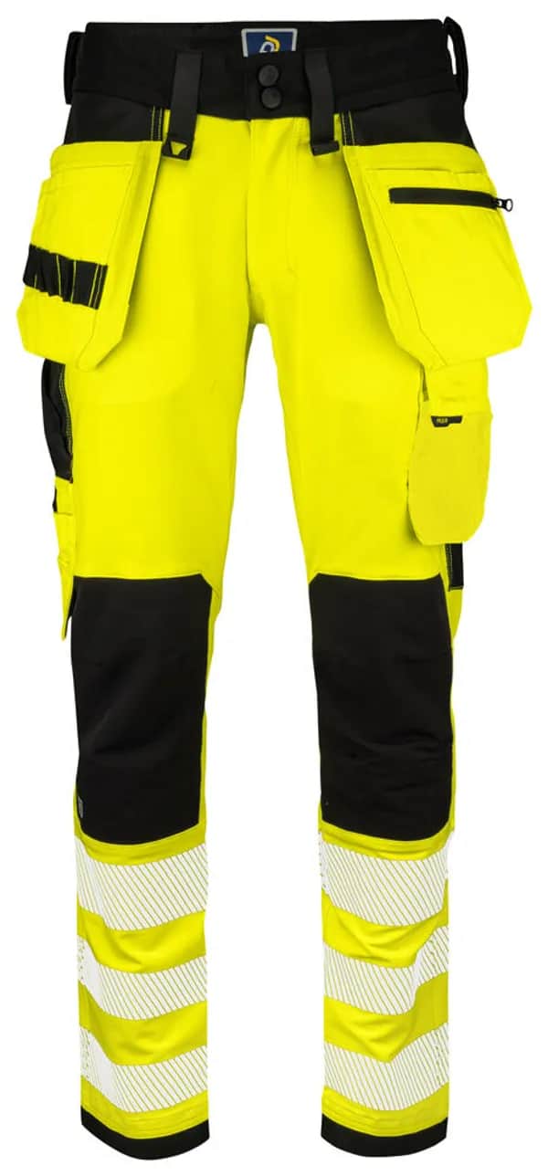 6573 BUNDHOSE STRETCH EN ISO 20471 KLASSE 2 - Gelb/Schwarz