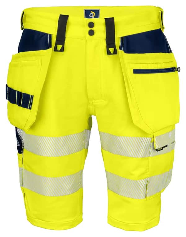 6575 SHORTS STRETCH EN ISO 20471 KLASSE 2/1 - Gelb/Marine