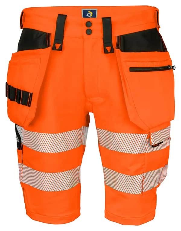 6575 SHORTS STRETCH EN ISO 20471 KLASSE 2/1 - Orange/Schwarz