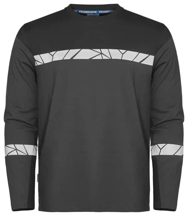 7002 T-SHIRT LANGARM - Grau/Schwarz
