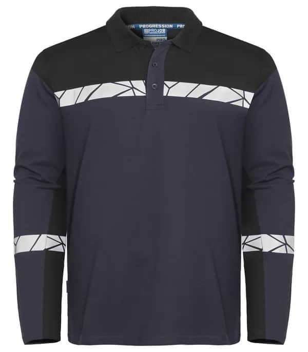 7004 PIQUE LANGARM - Marine/Schwarz