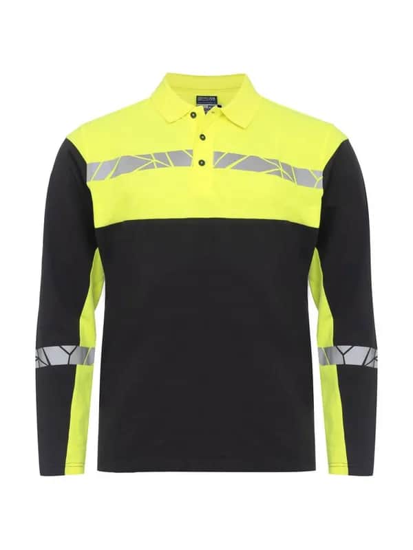 7004 PIQUE LANGARM - Schwarz/gelb