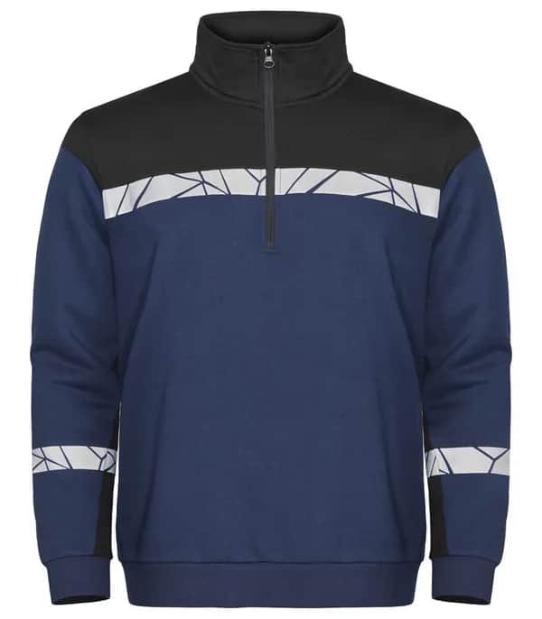 7102 SWEATSHIRT 1/2 ZIP - Marine/schwarz