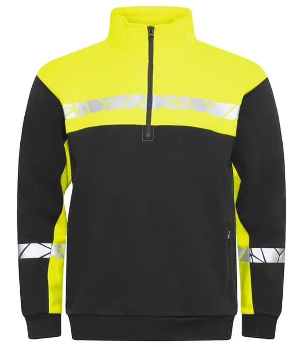 7102 SWEATSHIRT 1/2 ZIP - Schwarz/gelb
