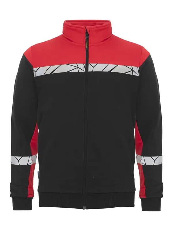 7103 REISVERSCHLUSS-PULLOVER - Schwarz/rot