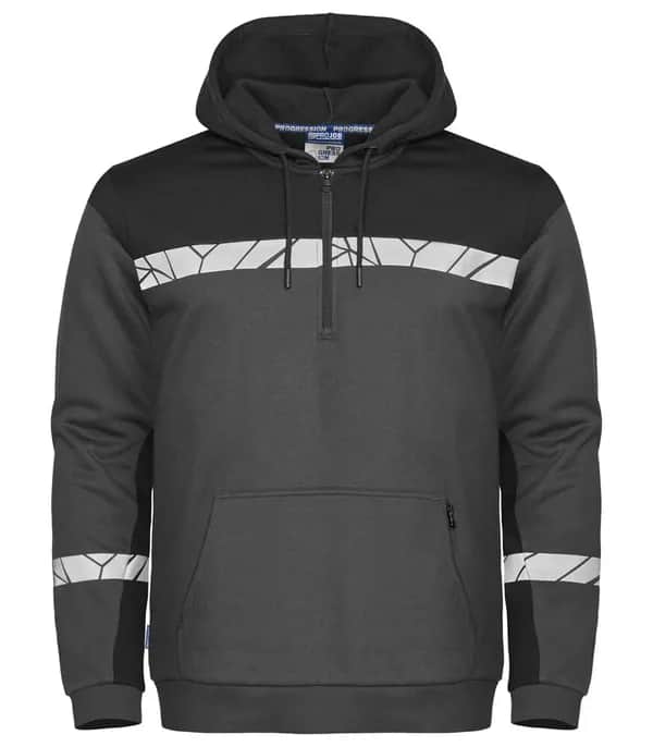7104 KAPUZENJACKE 1/2 ZIP - Grau/schwarz