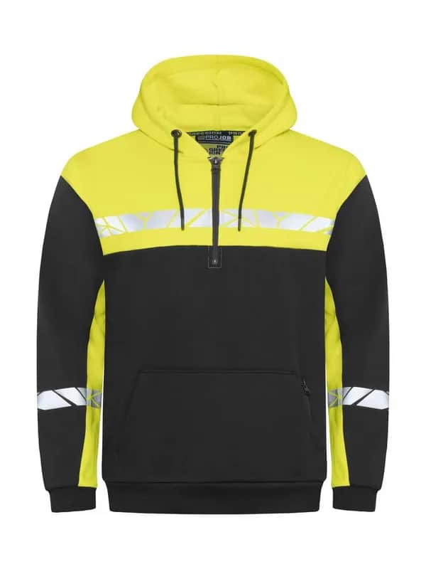 7104 KAPUZENJACKE 1/2 ZIP - Schwarz/gelb