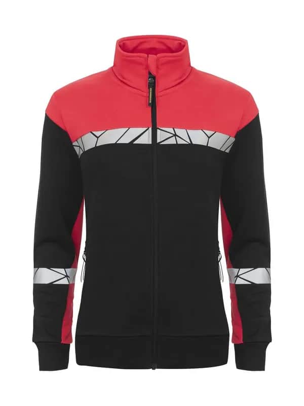 7105 DAMEN SWEATSHIRT - Schwarz/rot