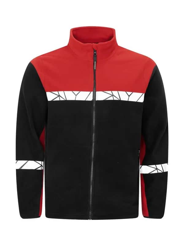 7300 FLEECE  JACKE - Schwarz/rot