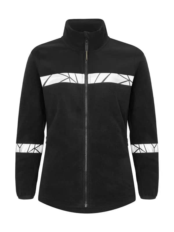 7301 DAMEN FLEECE JACKE - Schwarz/schwarz