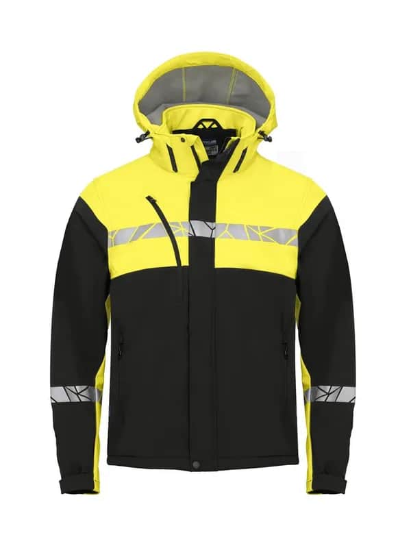 7400 SOFTSHELL JACKE - Schwarz/gelb