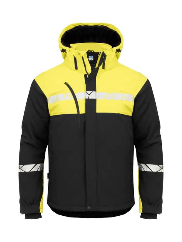 7413 WATTIERTE SOFTSHELL JACKE - Schwarz/gelb