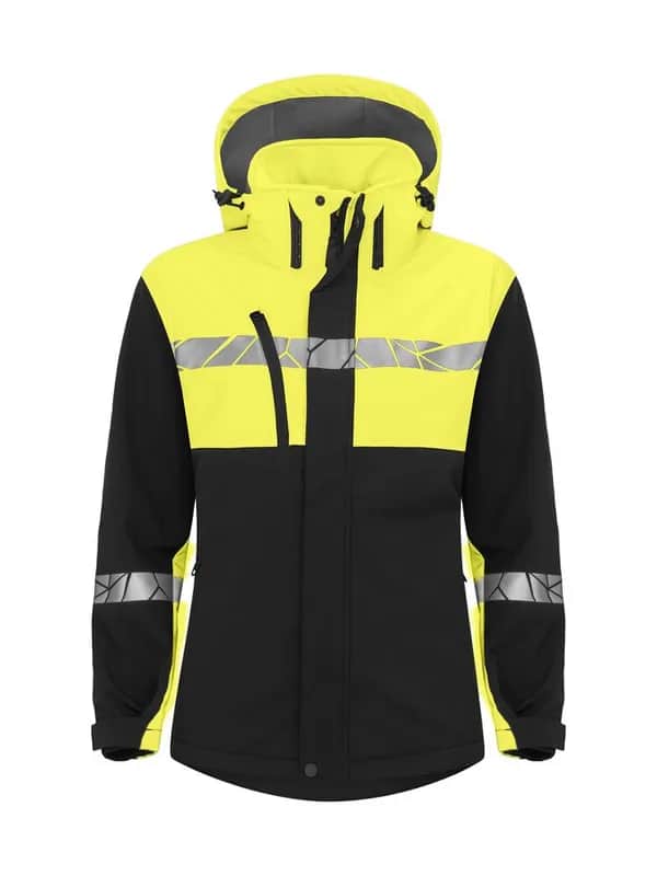 7417 DAMEN SOFTSHELL JACKE - Schwarz/gelb