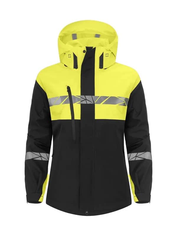 7419 DAMEN SHELL JACKE - Schwarz/gelb