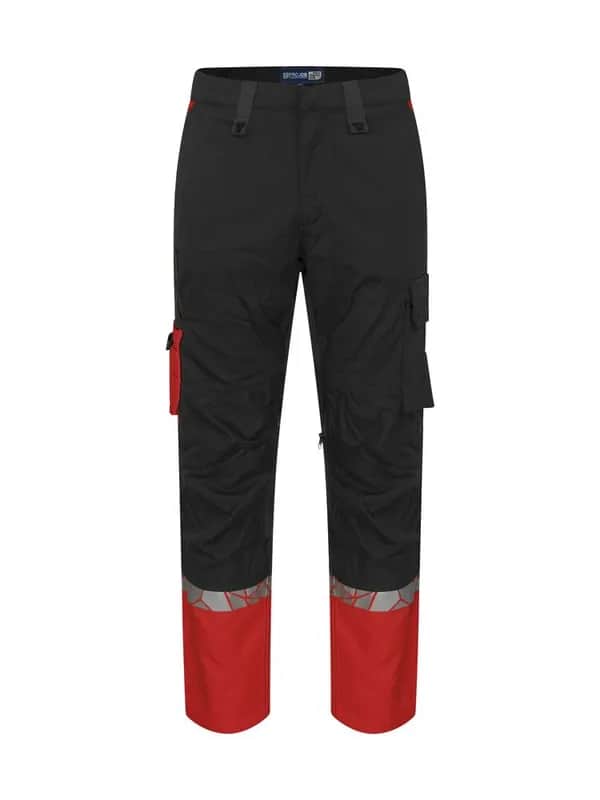 7508 ARBEITSHOSE (Taschen für Knieschutzer) - Schwarz/rot