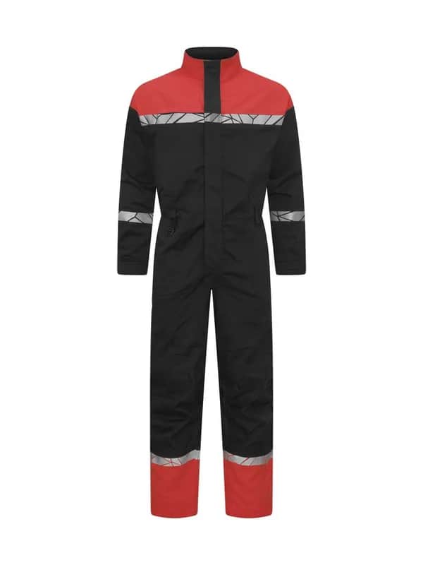 7601 OVERALL 9910-HOCHTSICHTBAR - Schwarz/rot