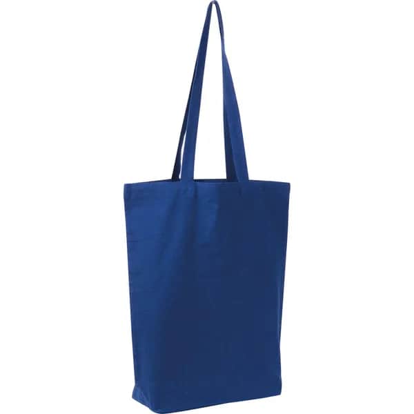 Fairtrade Baumwolltasche mit Bodenfalte PIOTR - dunkelblau