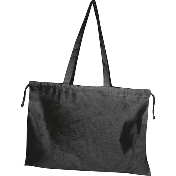 Bio Baumwolltasche mit Verschluss VIOLETA - schwarz