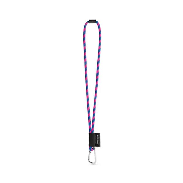 SET Lanyard Tube Long (Ø 7 mm) mit 55 mm D-förmigem Karabiner und Ø 7 mm Sicherheitsverschluss - 75089 - Rosa Hexachrome