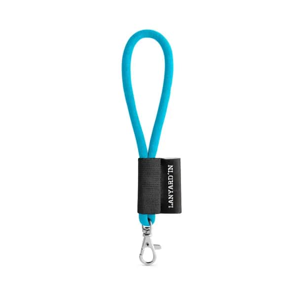 SET Lanyard TUBE Short (Ø 7 mm) mit 9 mm Schnapperkarabiner - 75090 - 304 - Hellblau
