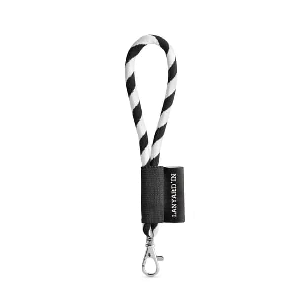 SET Lanyard TUBE Short (Ø 7 mm) mit 9 mm Schnapperkarabiner - 75090 - Schwarz